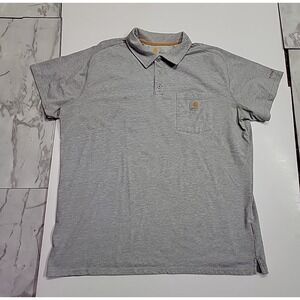 Carhartt Force Regular Fit Heathered Gray Short-Sleeve Work Polo Shirt Men's 2XL